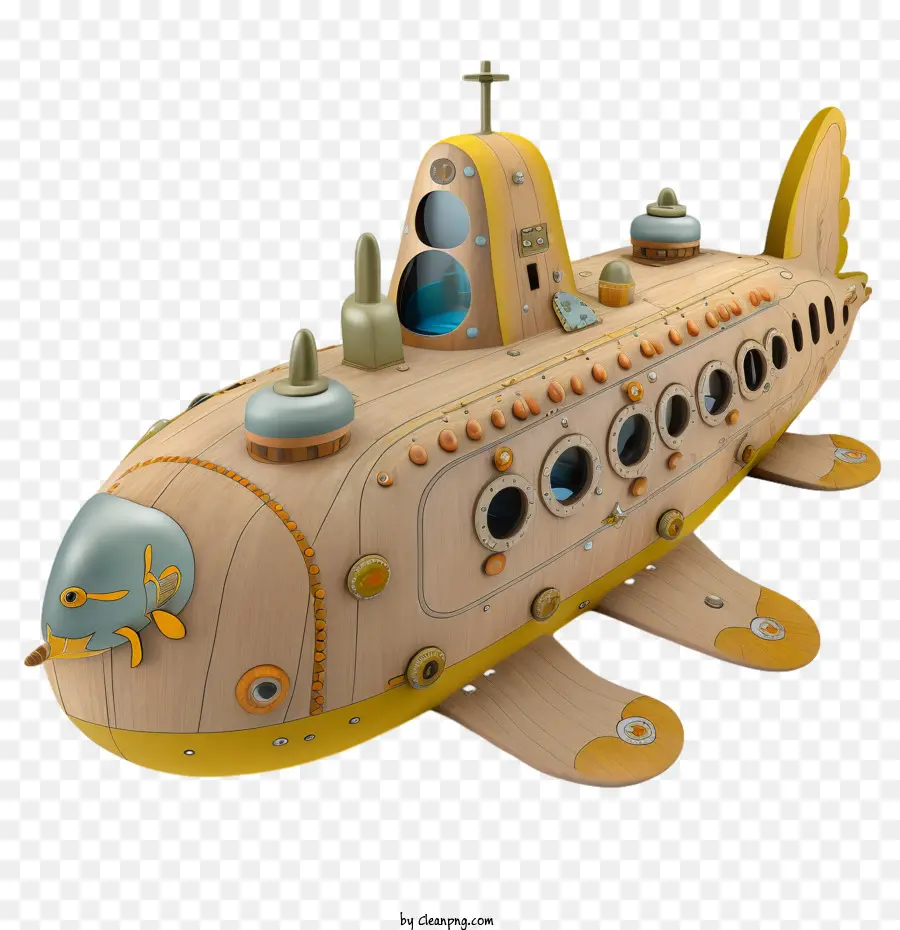 Submarine，Brinquedo De Madeira Submarina PNG