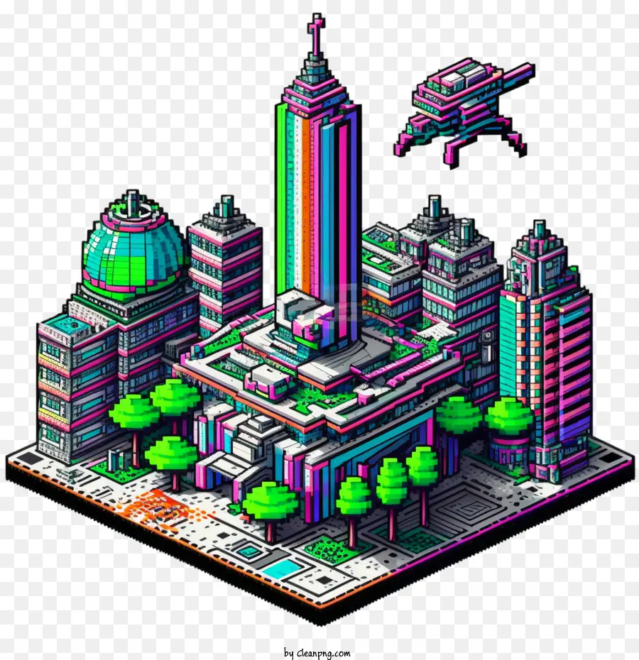 Pixel Arte Da Cidade De， PNG