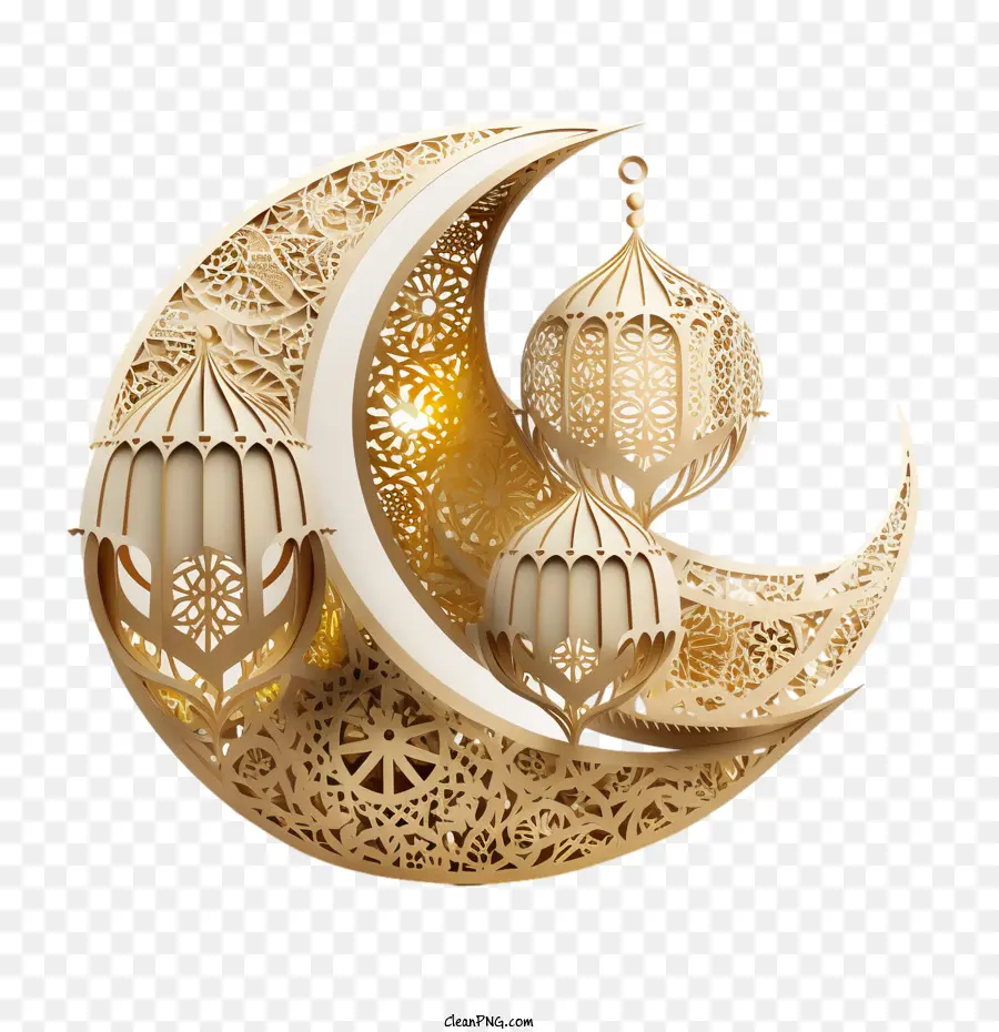 Lua Crescente，Islâmica Lâmpada PNG