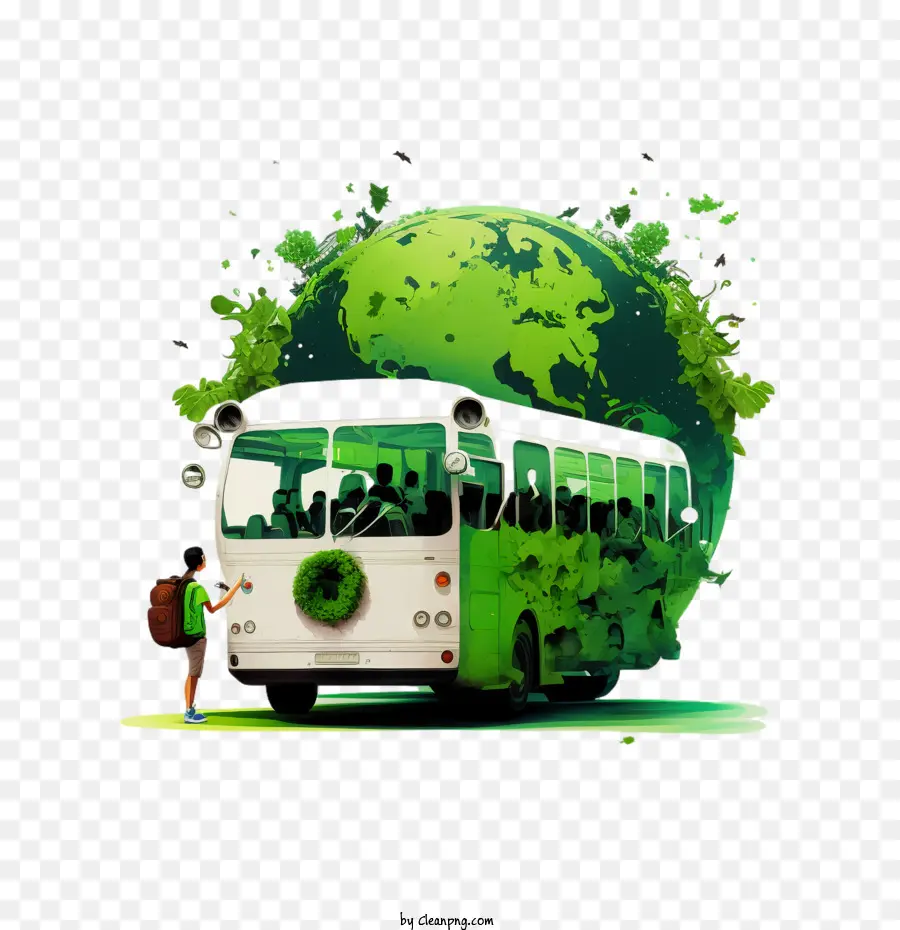 Ônibus Dos Desenhos Animados，Ônibus Verde PNG