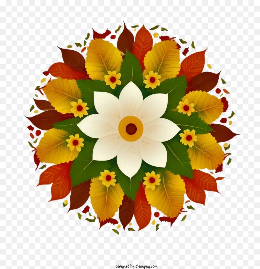 Onam，Mandala De Flores De Outono PNG