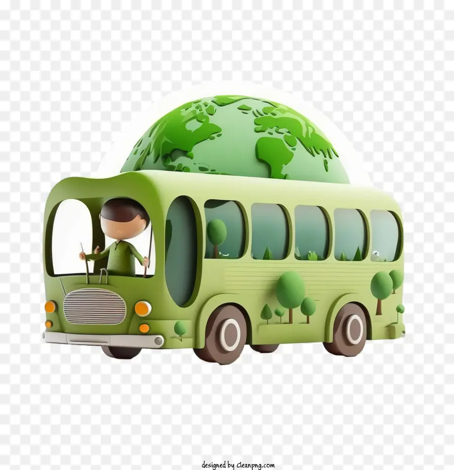 Cartoon De ônibus，Barramento Ecológico PNG