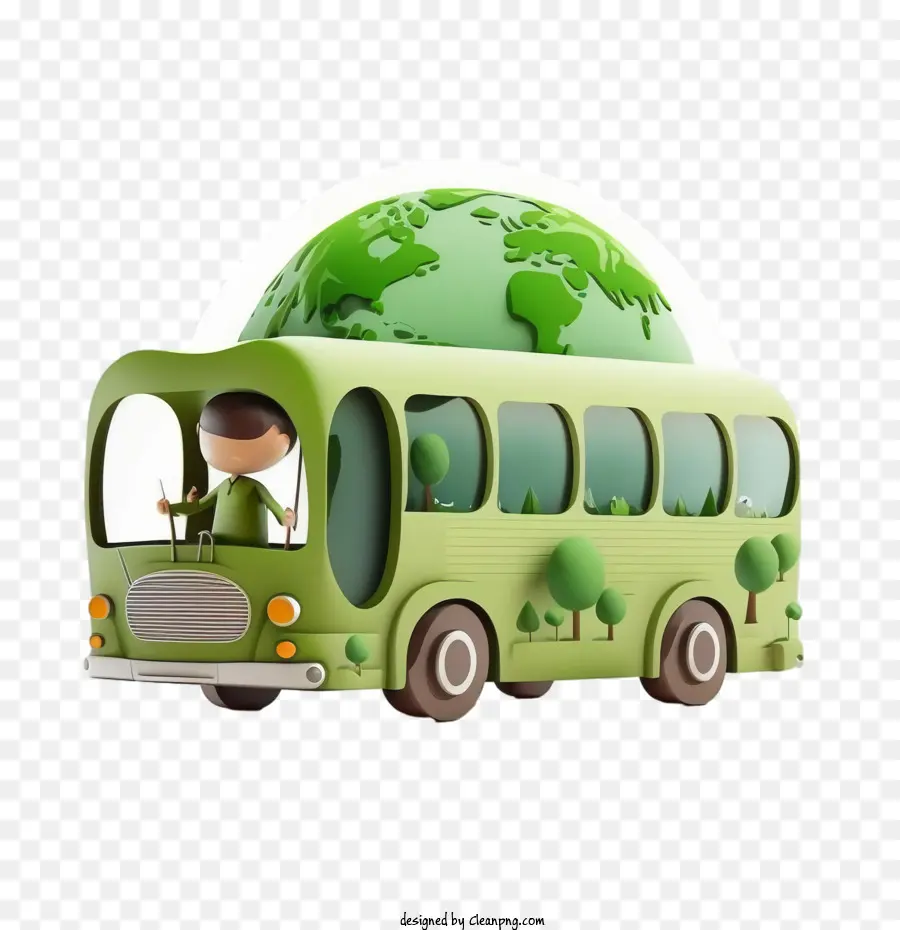 Ônibus Dos Desenhos Animados，Ônibus Verde PNG