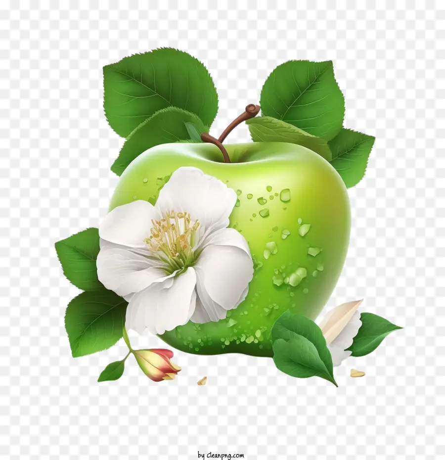 Maçã Verde，A Apple Flores PNG
