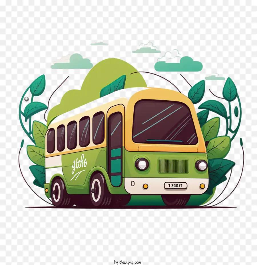 Cartoon De ônibus，Barramento Ecológico PNG