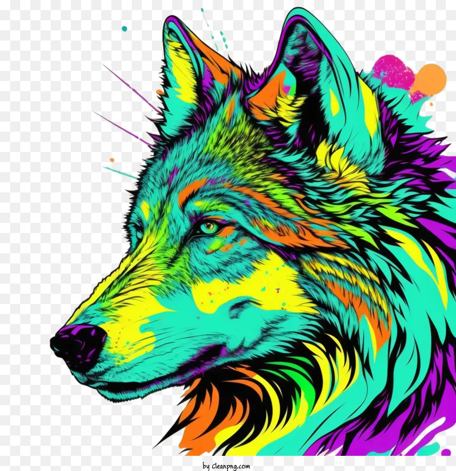 Pop Art Wolf，Wolf Abstrato PNG