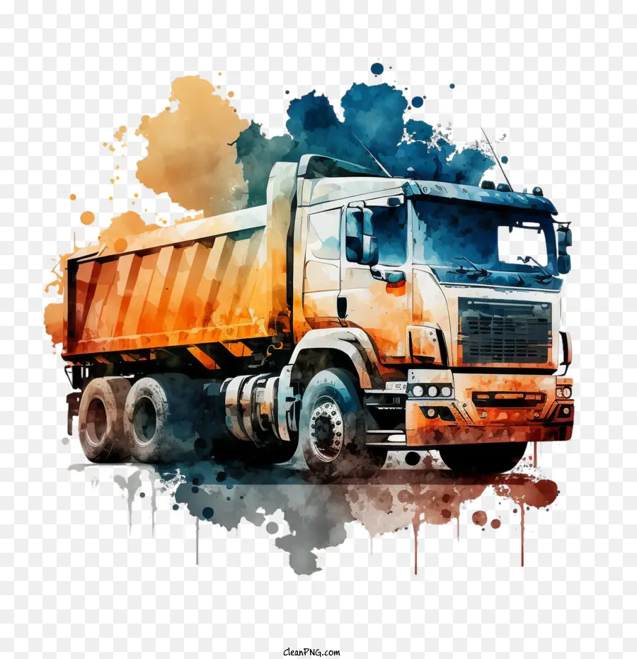 Heavy Truck，Aquarela Do Caminhão PNG