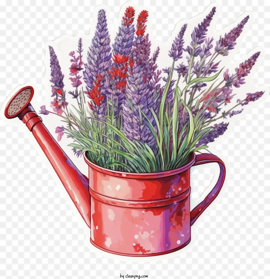 Flores De Lavanda，Lavanda Em Regador PNG