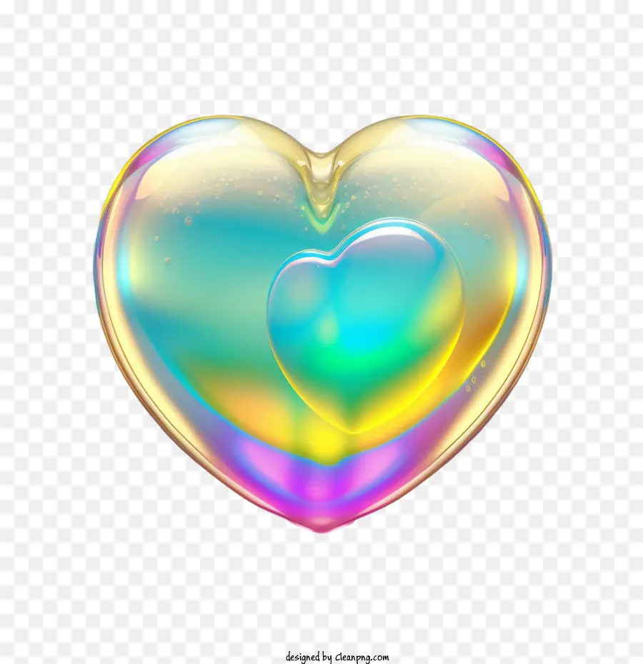 Bolha De Sabão Do Arco íris，Coração De Bolha De Sabão PNG