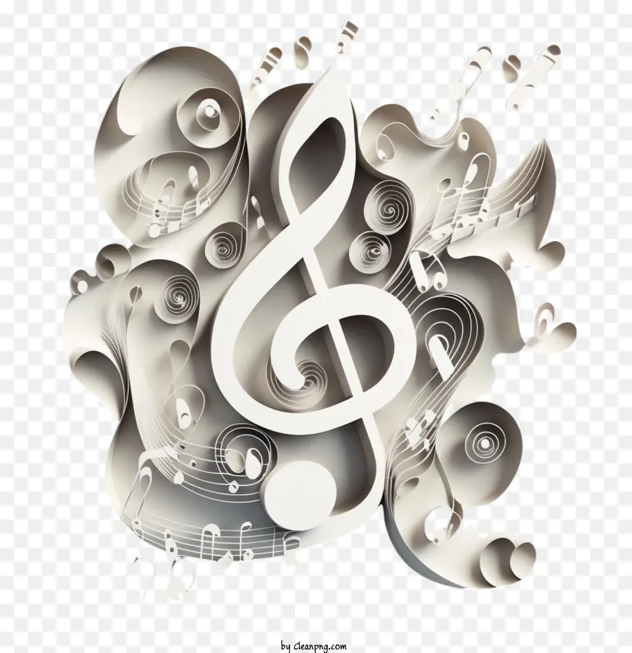 Nota Da Música，Paper Art Music Note PNG