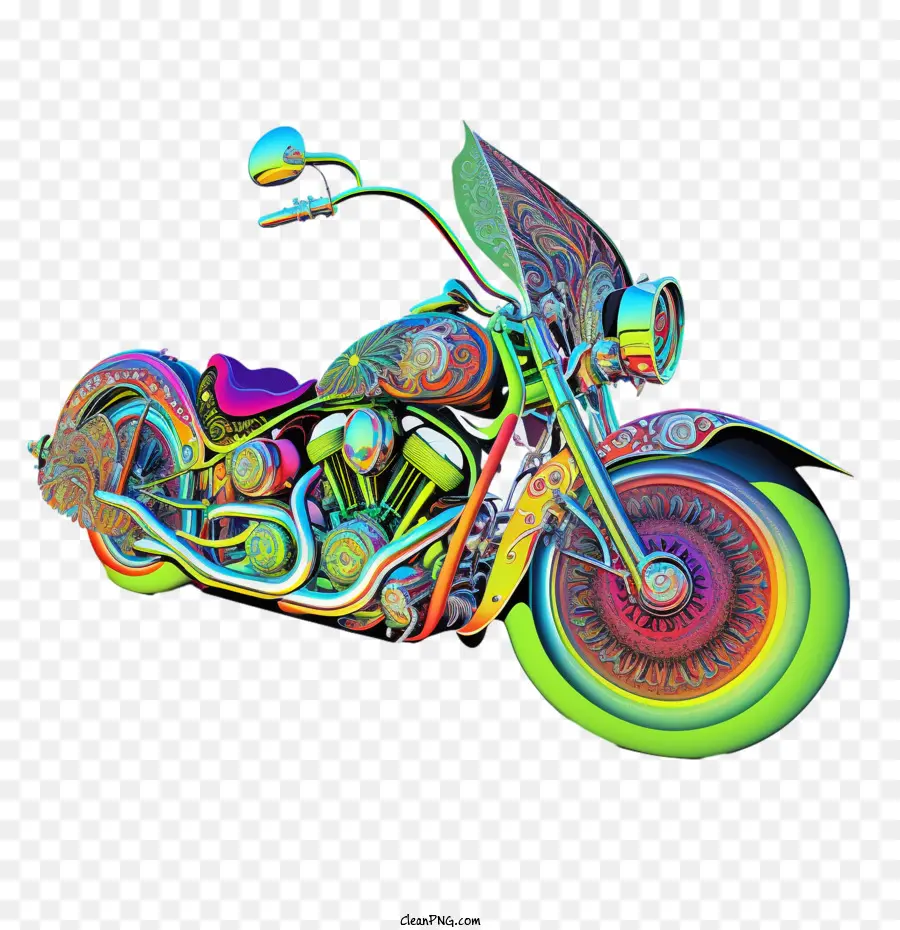 Motocicleta Psicodélica，Moto PNG