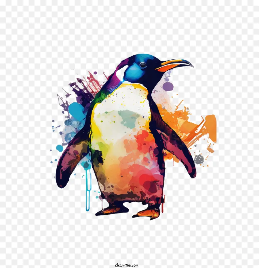 Aquarela Do Pinguim，Pinguim Bonito PNG