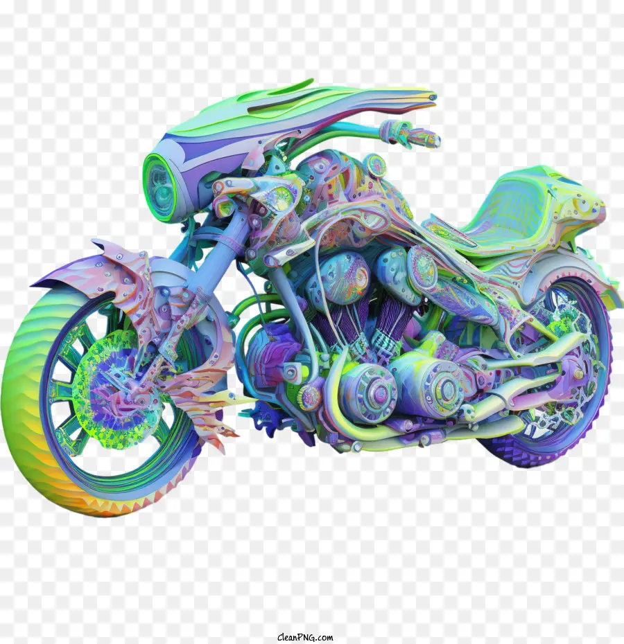 Motocicleta Psicodélica，Moto PNG