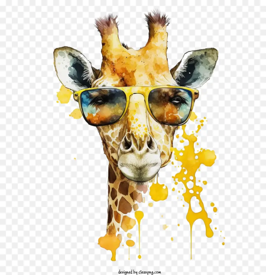 Girafa，Girafa Com óculos De Sol PNG