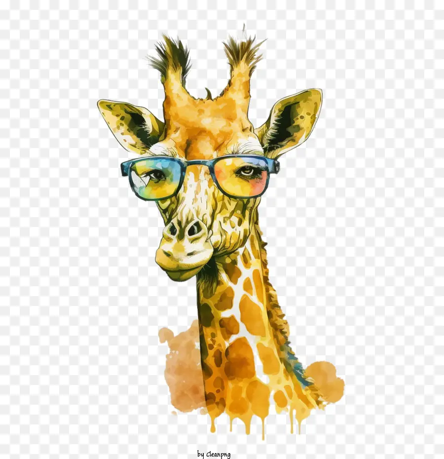 Girafa，Girafa Com óculos De Sol PNG