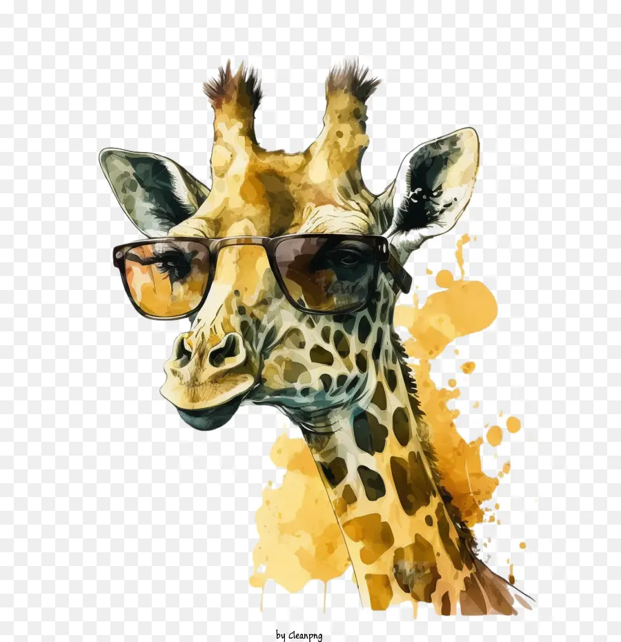 Girafa，Girafa Com óculos De Sol PNG