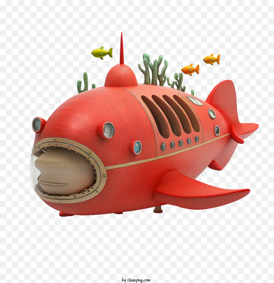 Submarino Vermelho，Submarino De Madeira PNG