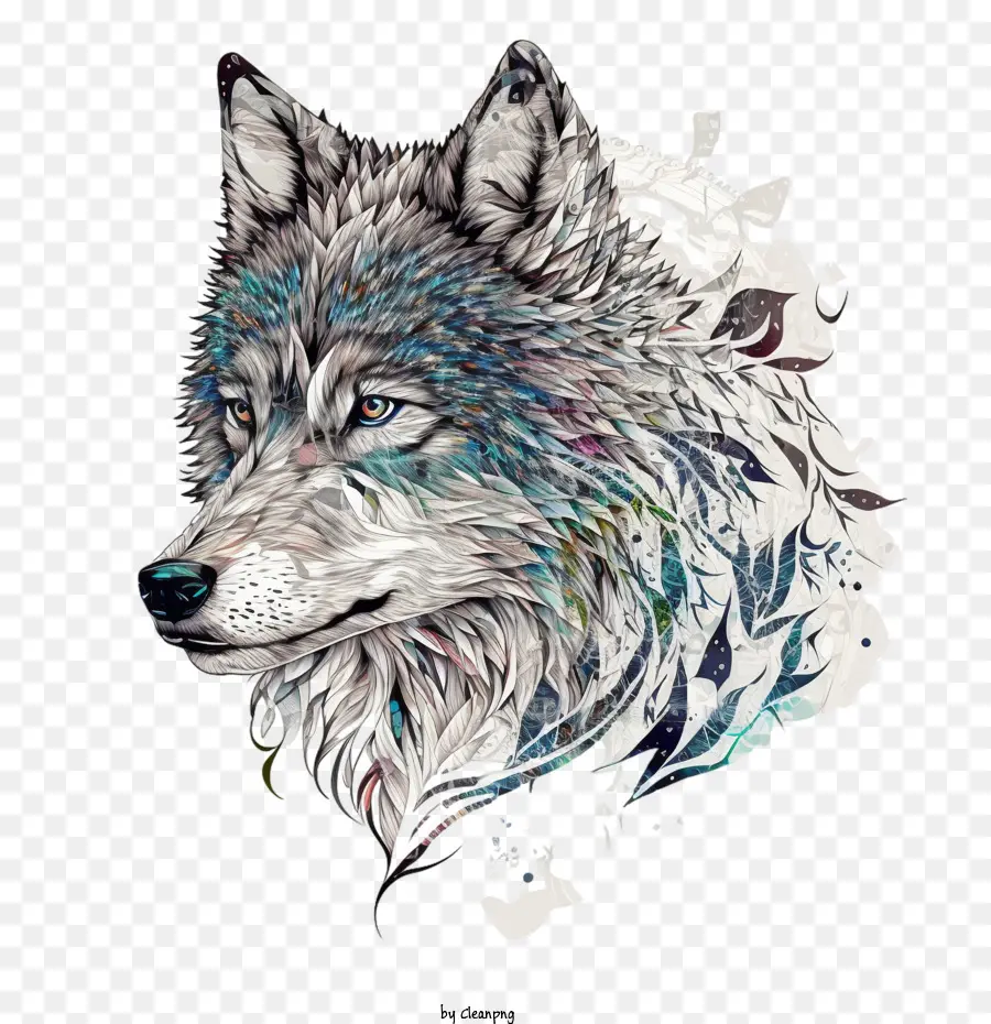 Lobo，Wolf Abstrato PNG