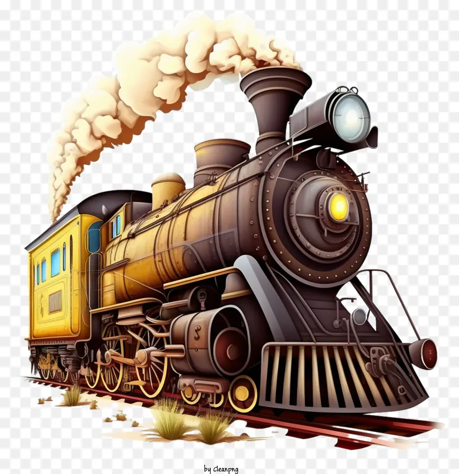 Trem A Vapor Velho，Cartoon De Trem PNG