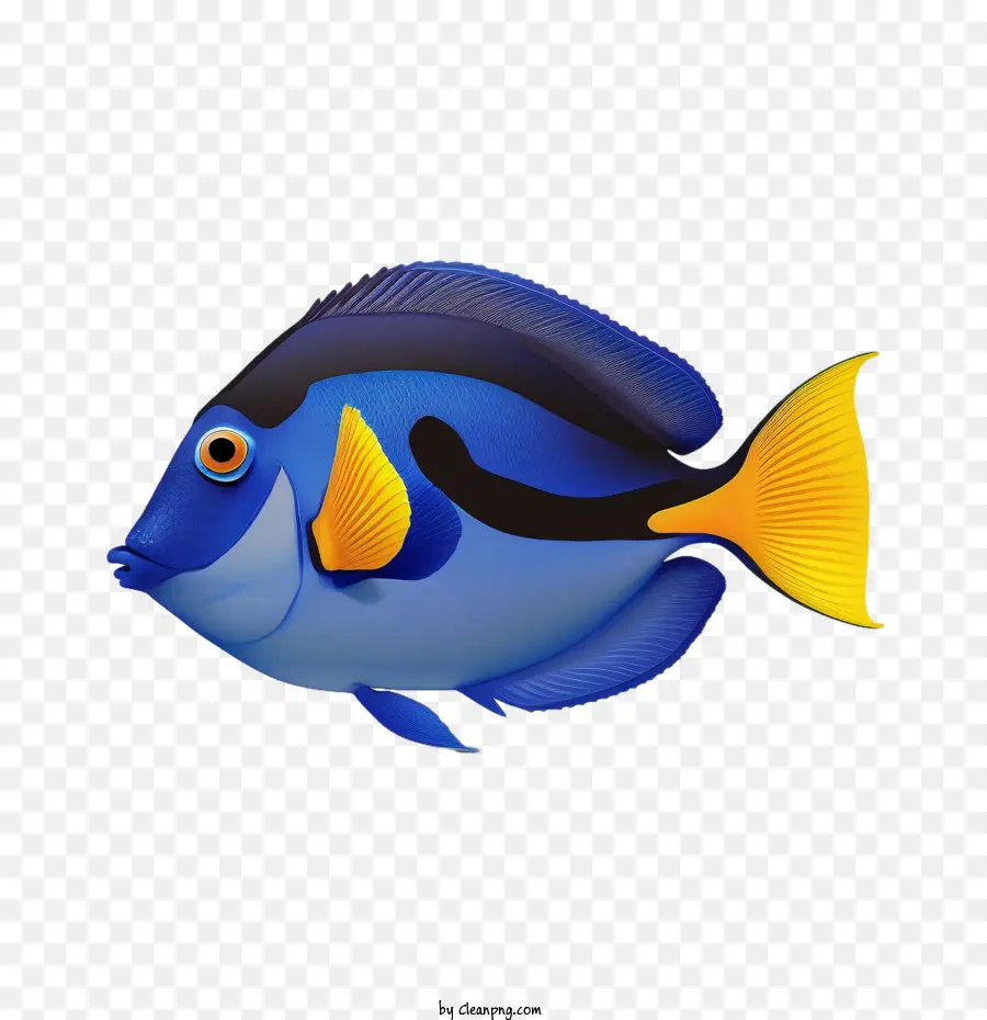 Cartoon Peixe，Peixe Azul De Tang PNG