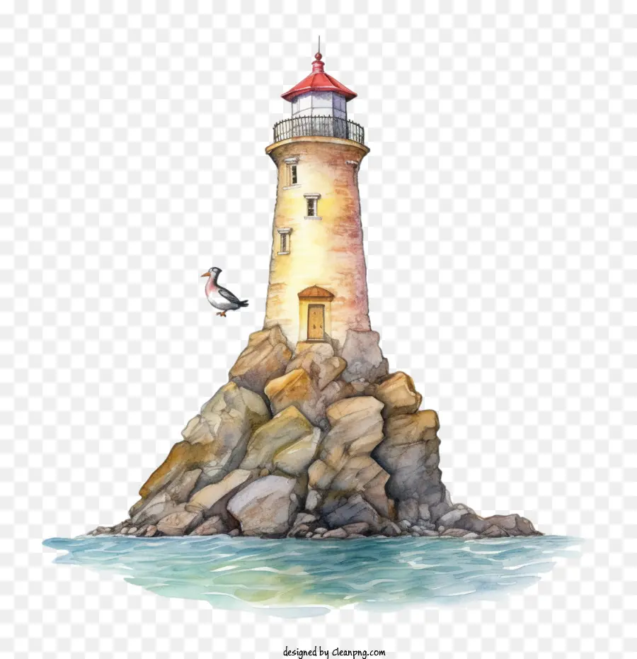 Aquarela Do Farol，Lighthouse PNG