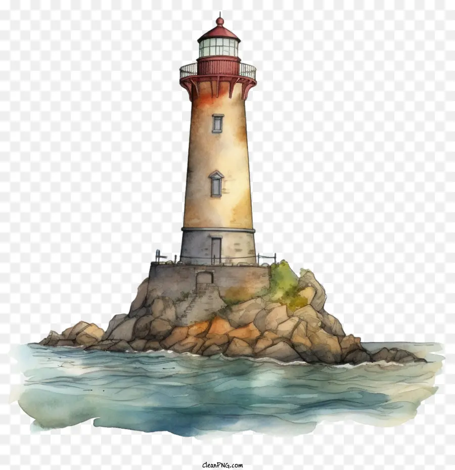 Aquarela Do Farol，Lighthouse PNG