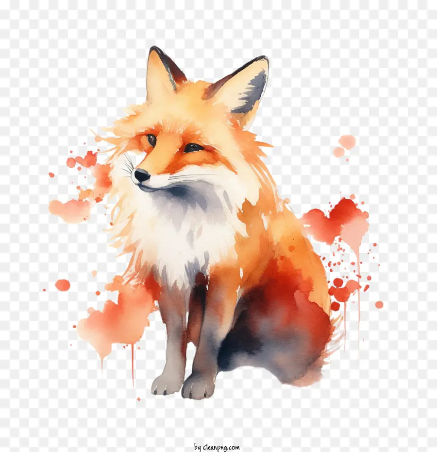 Fox，Aquarela Fox PNG