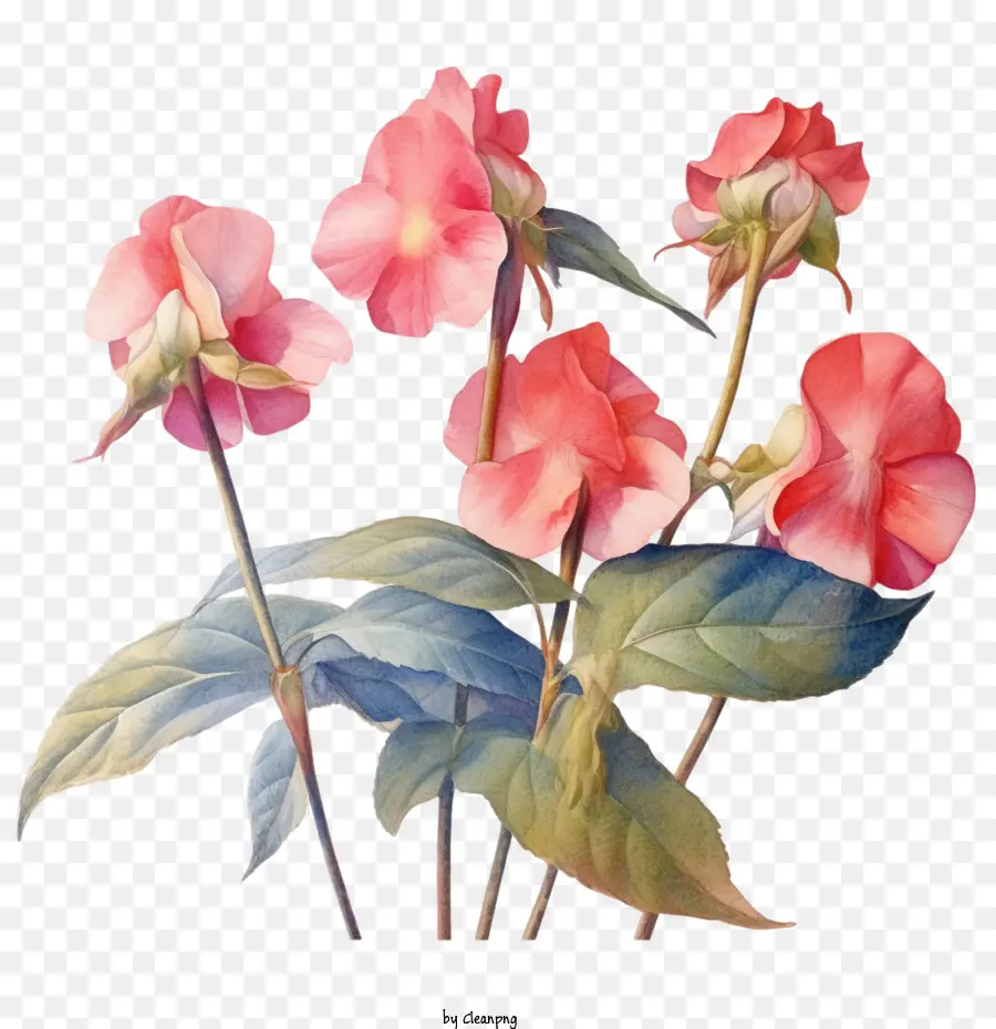 Impatiens Flor，Flor De Impatiens Em Aquarela PNG