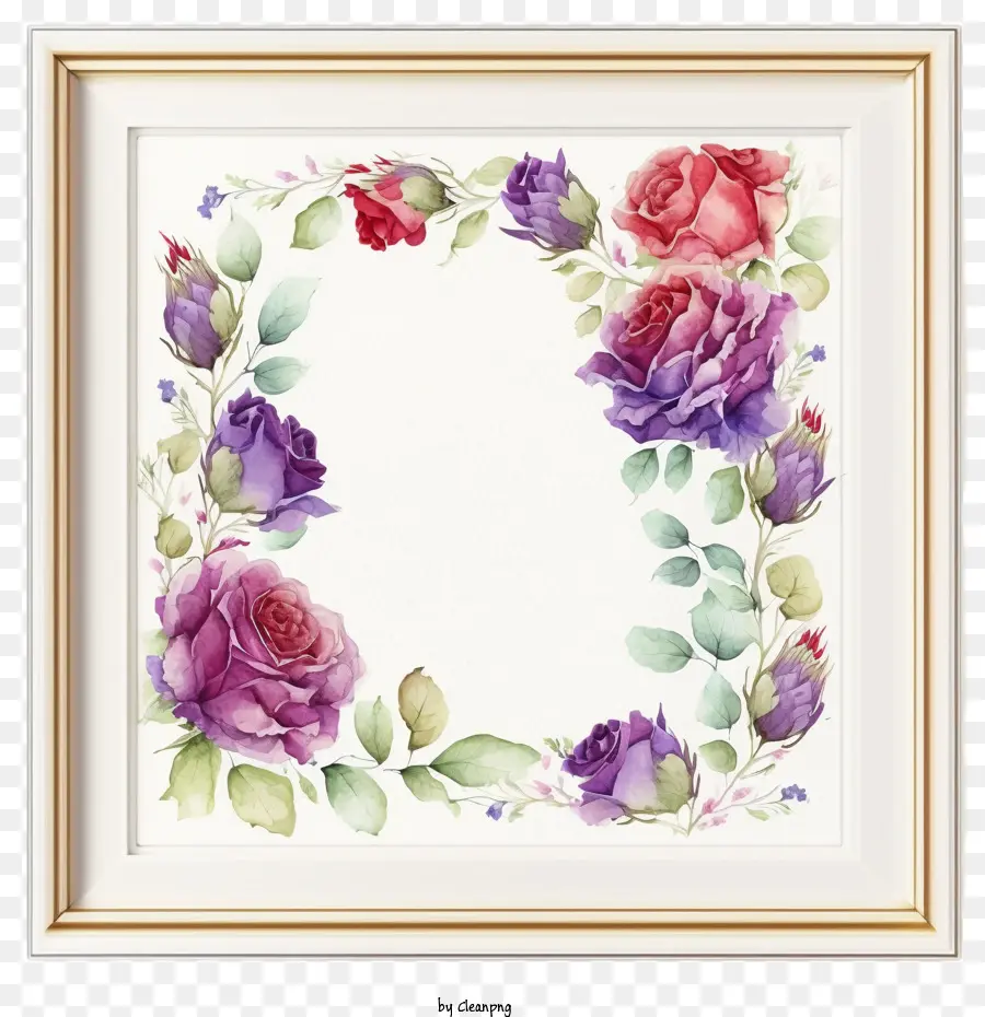 Moldura Floral，Rosas PNG