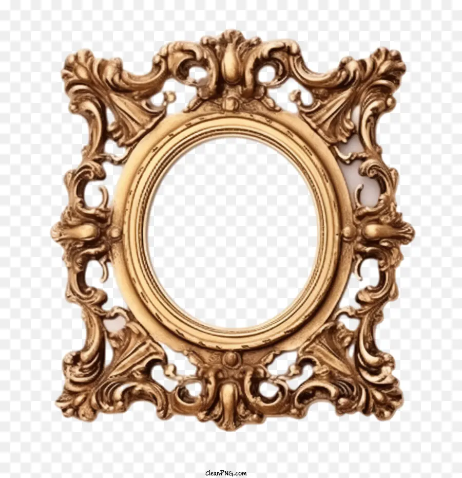 Barroco De Ouro Moldura，Golden Frame PNG