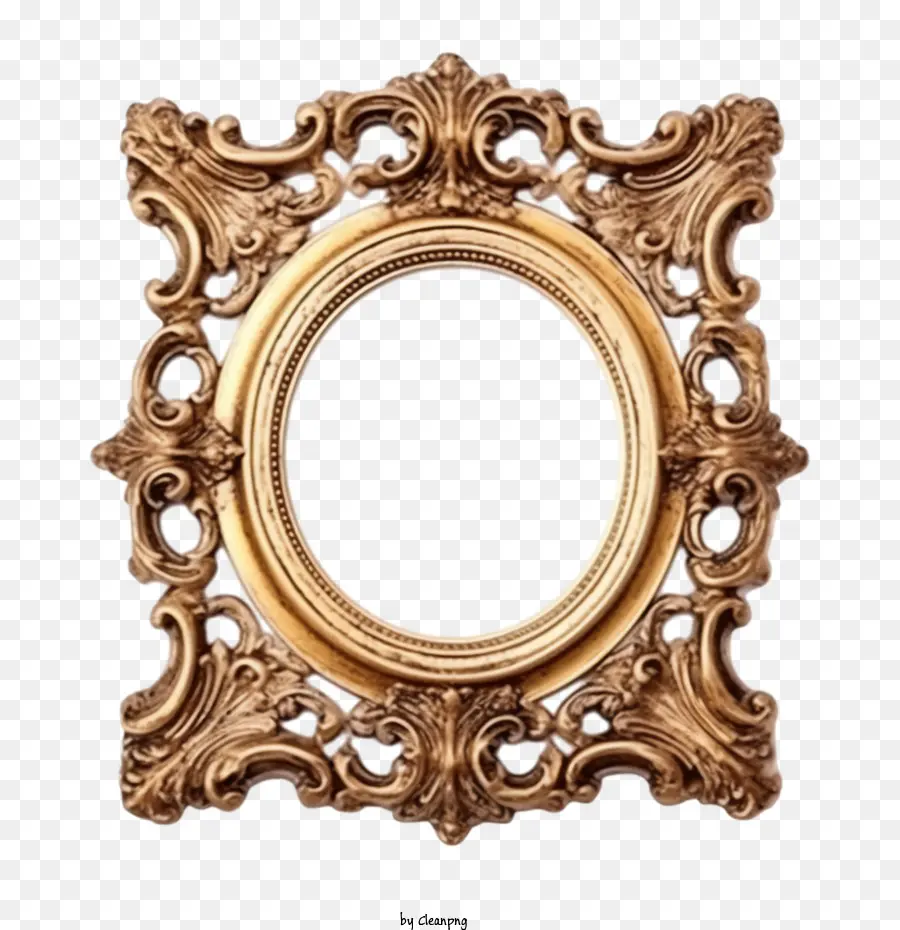 Barroco De Ouro Moldura，Golden Frame PNG