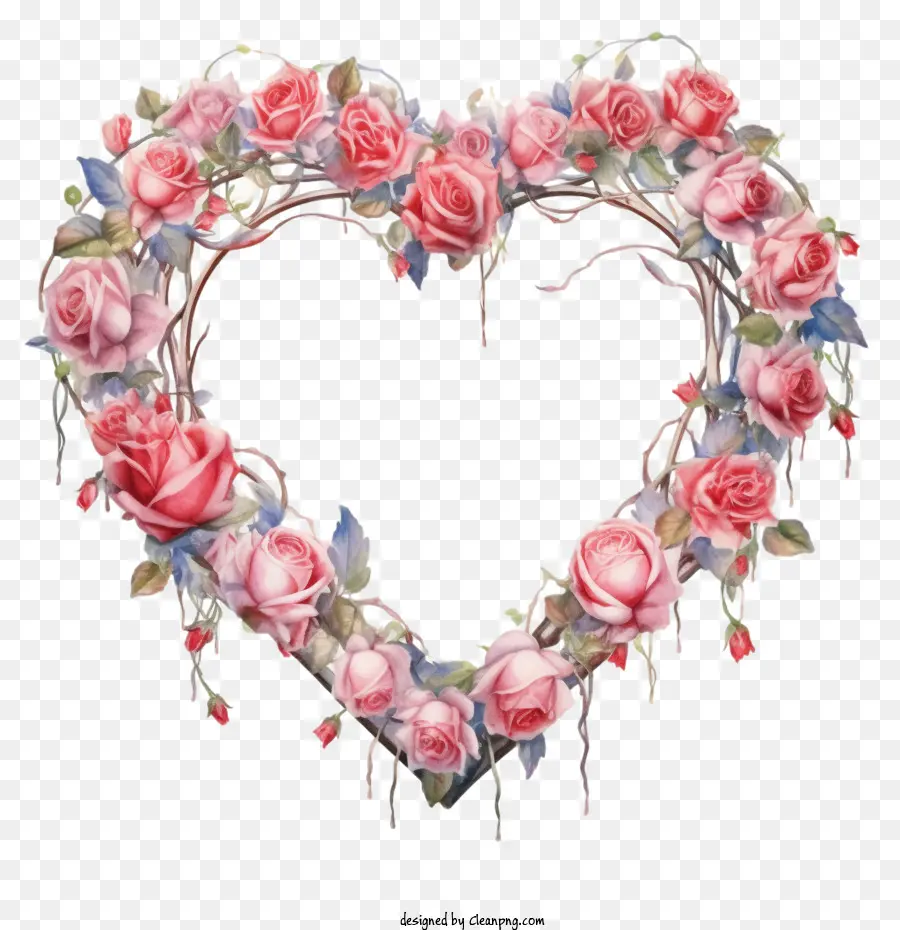 Coração Floral，Rose Coração PNG