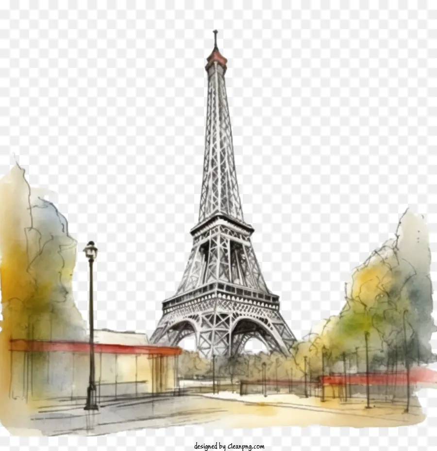 Torre Eiffel，Torre De Aquarela Eiffel PNG