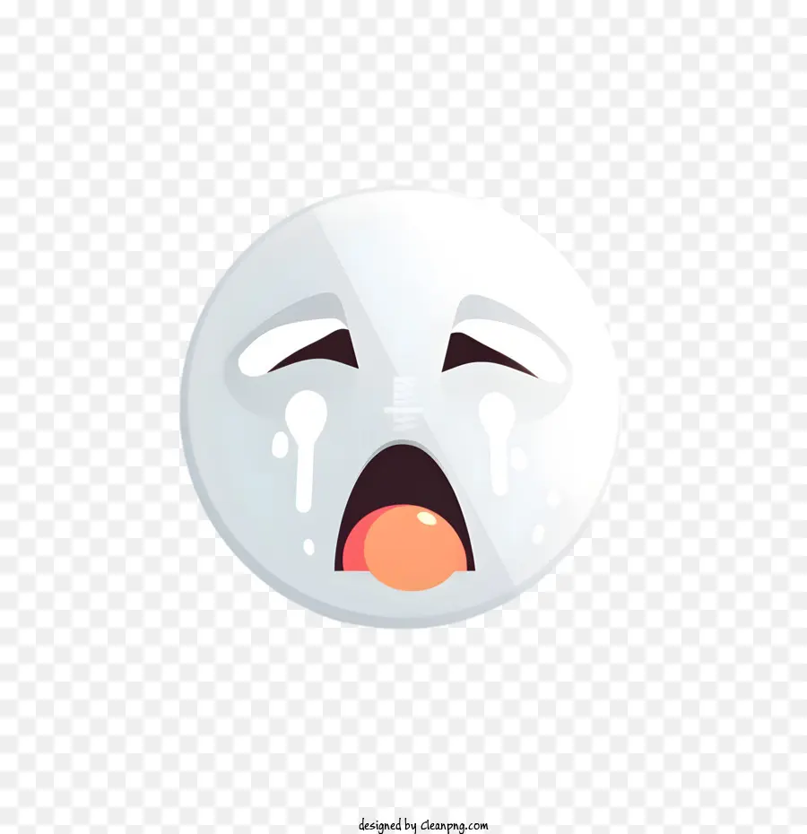 Emoji De Cara Chorando，Emoji Branco Chorando PNG