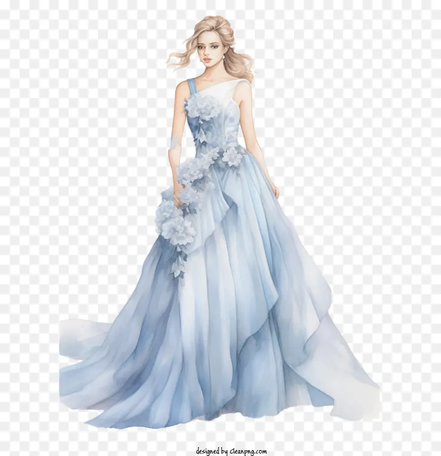 Vestido De Noiva，Vestido De Noiva Em Aquarela PNG