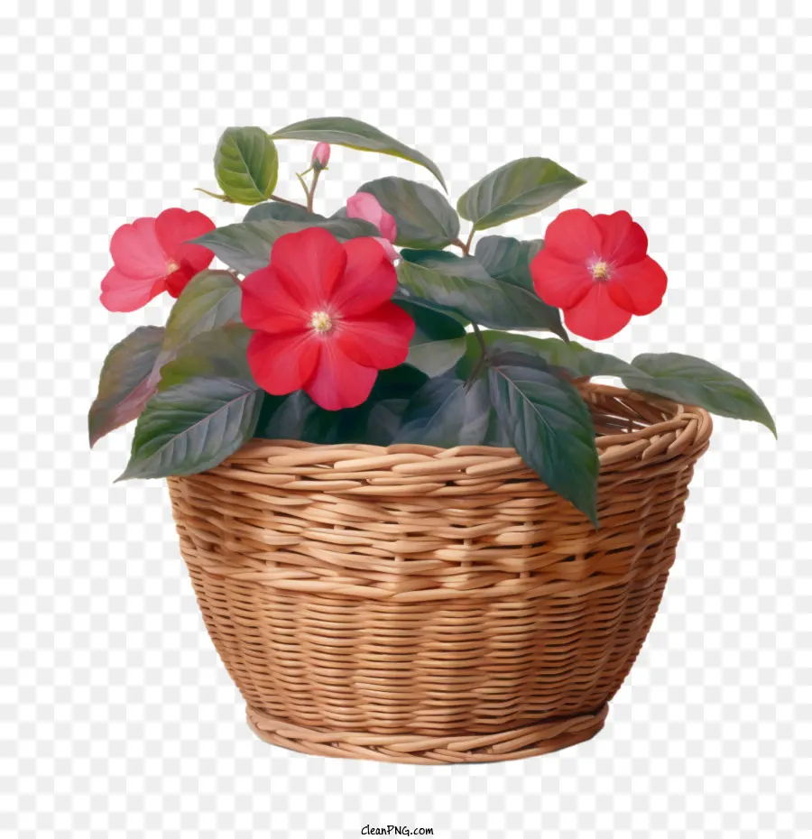 Impatiens Flor，Vermelho PNG