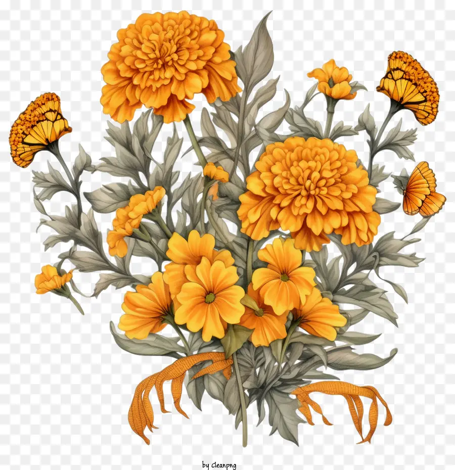 Calêndula Flor，Marigold PNG