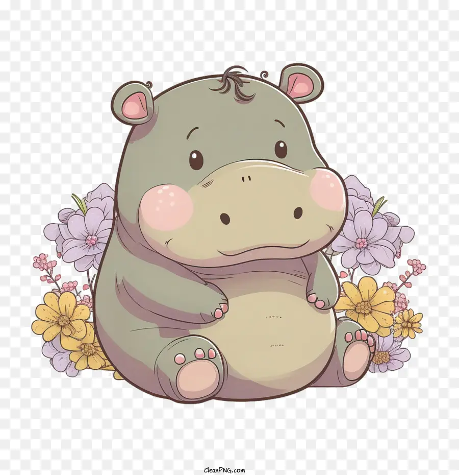 Hippo，Adorável PNG