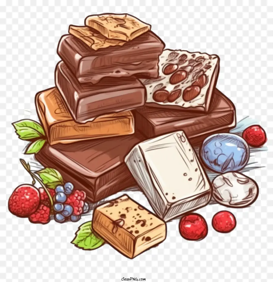 Chocolate，Barras PNG