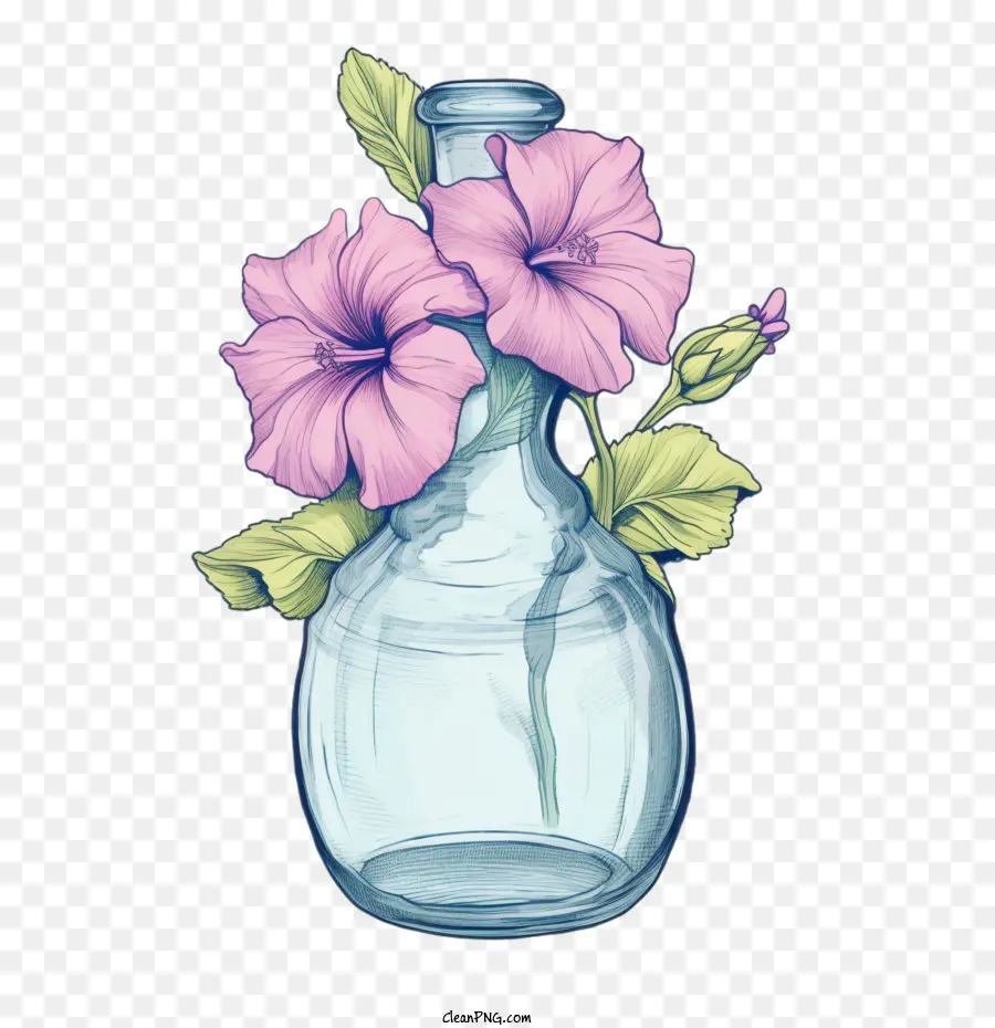 Flor Petúnia，Vaso PNG