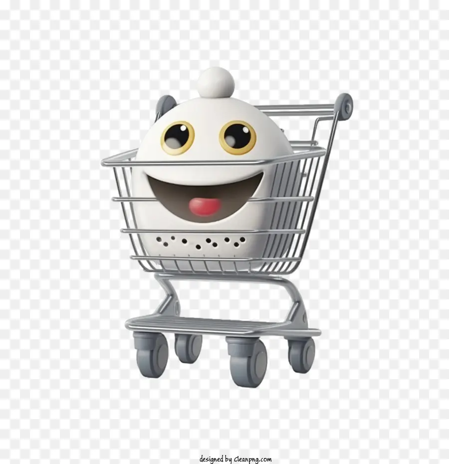 Carrinho De Compras，Rosto Sorridente No Carrinho De Compras PNG