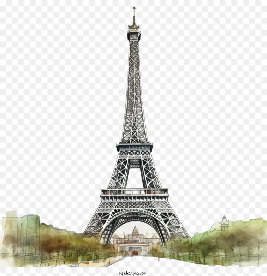 Torre Eiffel，Aquarela PNG