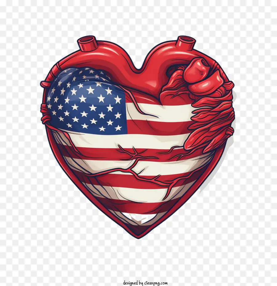 Bandeira Americana，Coração PNG