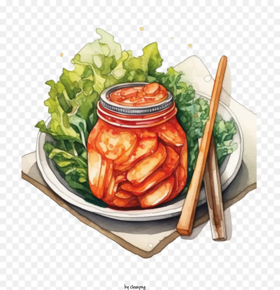 Comida Coreana，Pote De Kimchi PNG