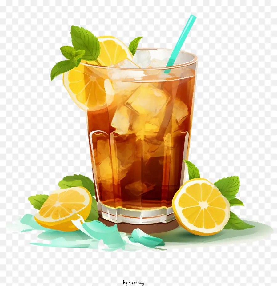 Ice Tea，Bebida De Chá Gelado PNG