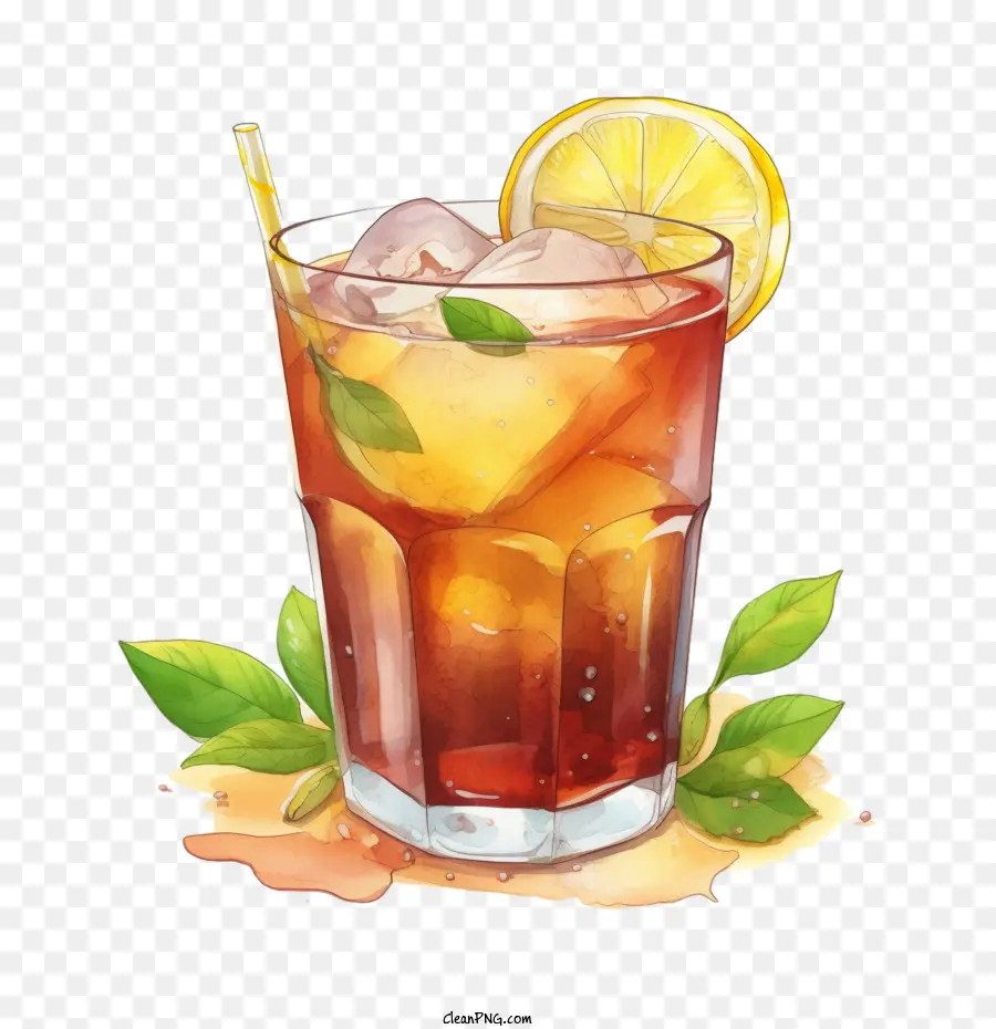 Ice Tea，Bebida De Chá Gelado PNG
