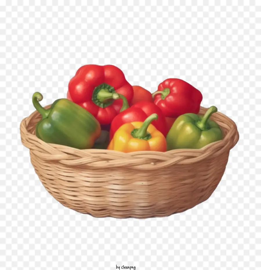 Capsicum，Cesta De Pimentões Vermelhos PNG