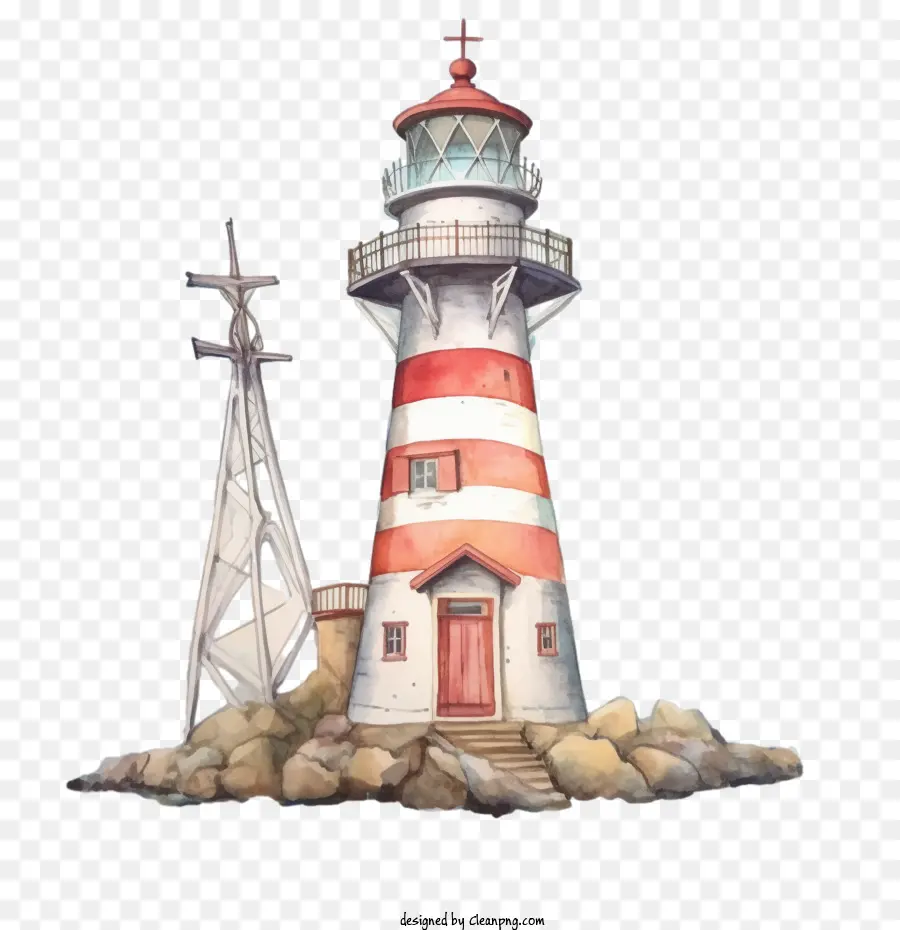 Lighthouse，Aquarela PNG