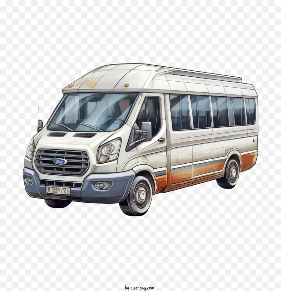 ônibus，Van Branca PNG