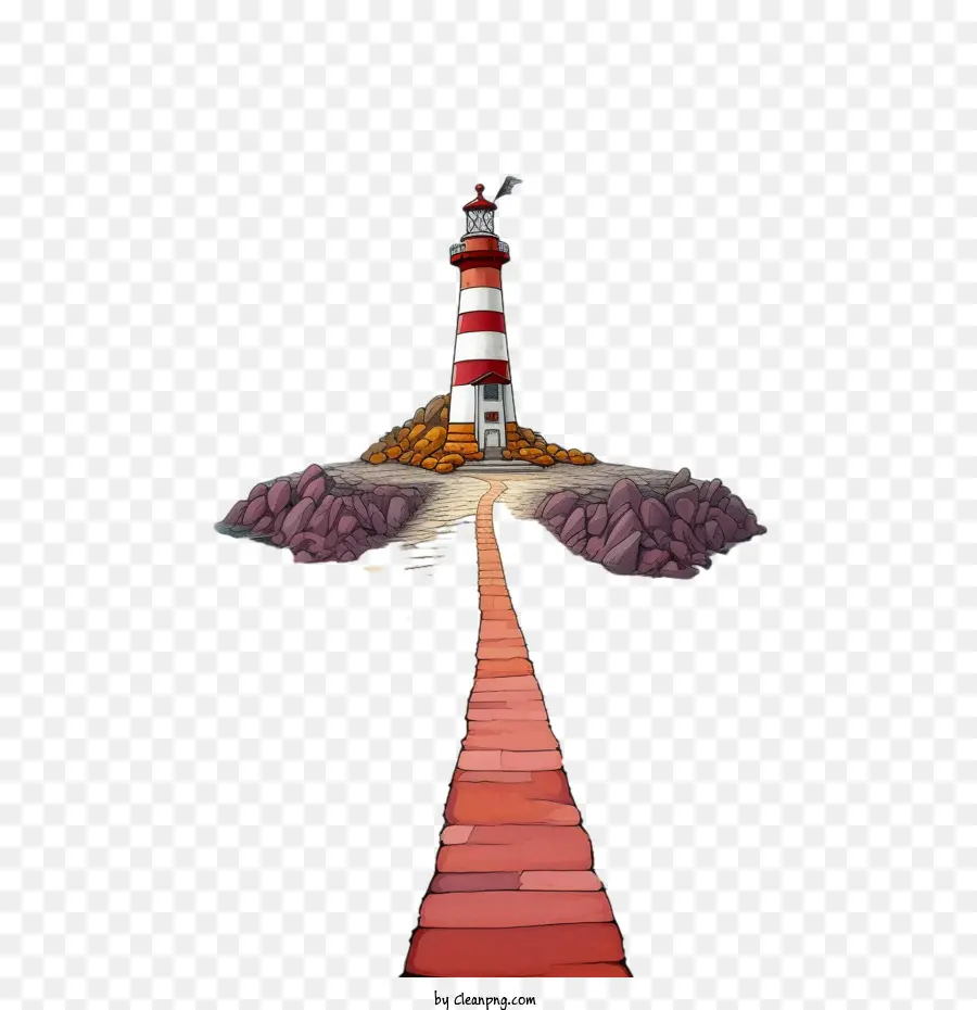 Lighthouse，Vermelho Tijolo PNG
